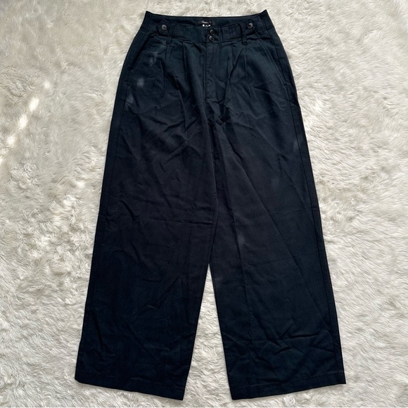 Madewell Pants The Petite Harlow Wide-Leg High Rise True Black 0P - Picture 5 of 13
